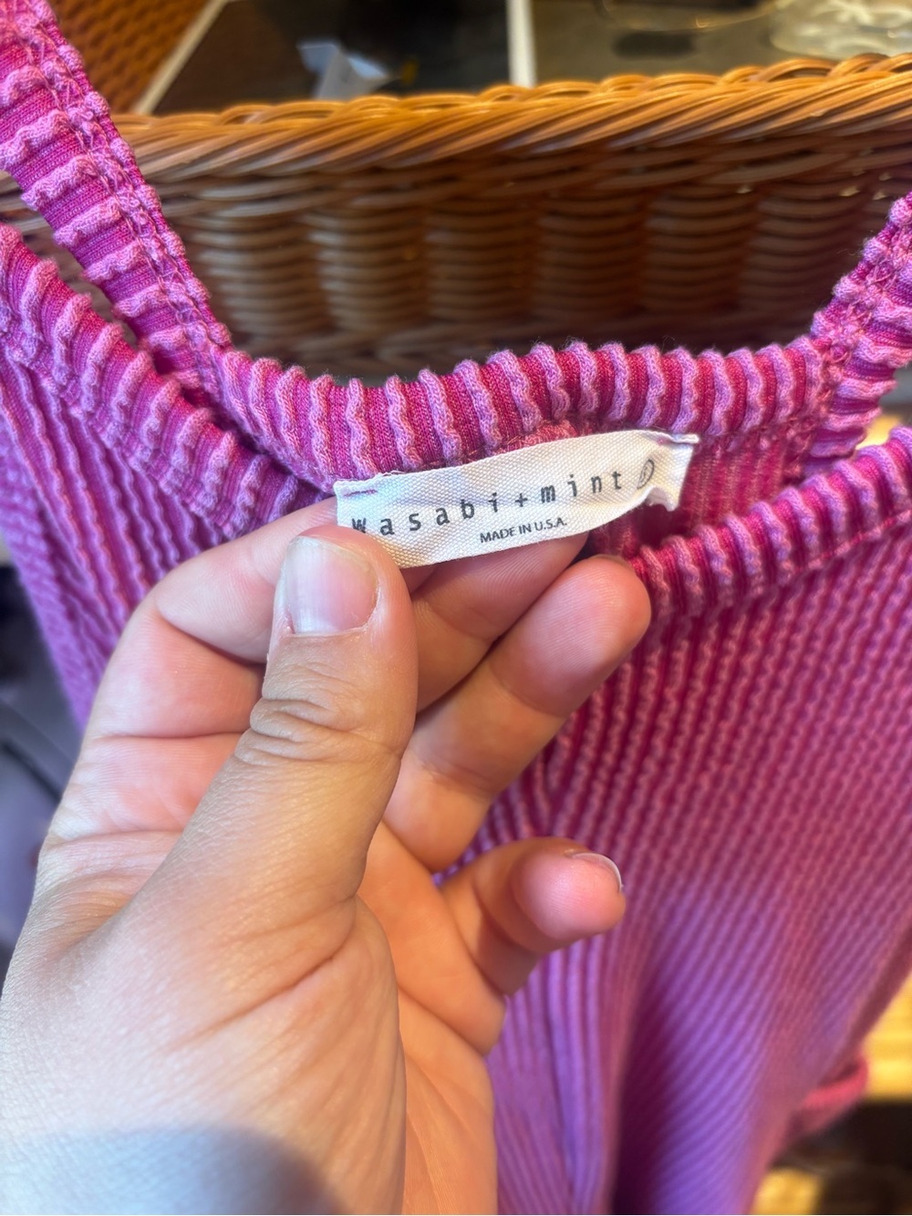 Bright Pink Ribbed Pocket Jumpsuit - Picture 6 of 7
